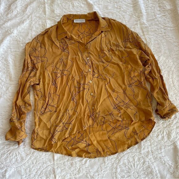 Oh Seven Days Mustard Cupro Blouse - Picture 2 of 6